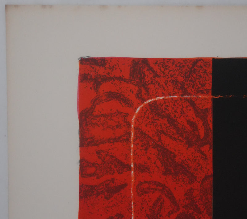 Yves GANNE : Femme au bouquet jaune, Lithographie originale signée