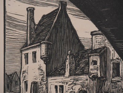 André VAHL : Maisonnette au bord de la rivière, Gravure originale signée