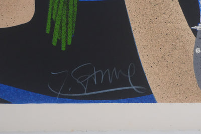 Yves GANNE : Les deux femmes aux bouquets, Lithographie originale signée