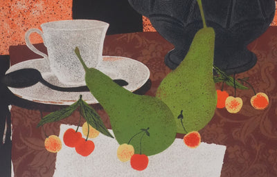 Yves GANNE : L'heure du thé, Lithographie originale signée