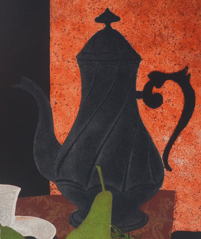 Yves GANNE : L'heure du thé, Lithographie originale signée