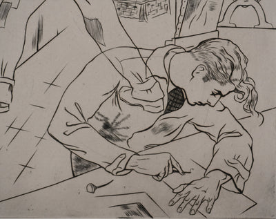 Adolphe CIESLARCZYK : Les artistes dans l'atelier, Gravure originale signée