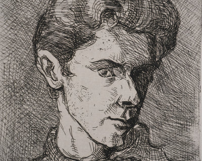 Antoine René GIGUET : Le jeune homme, Gravure originale signée