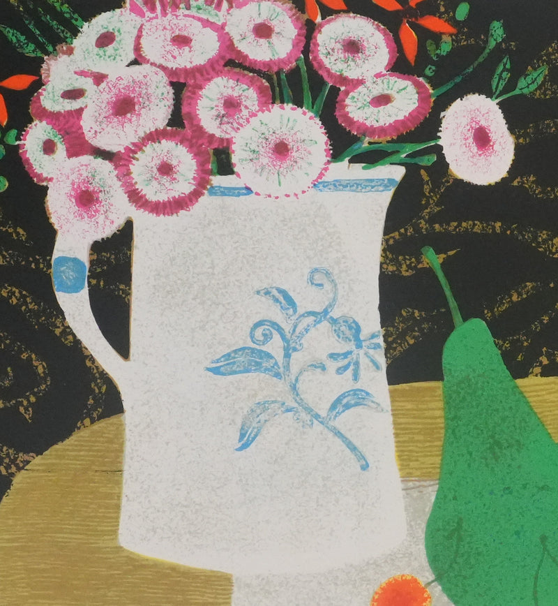 Yves GANNE : Nature morte aux poires, Lithographie originale signée
