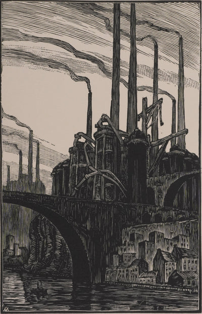André VAHL : La fabrique, Gravure originale signée