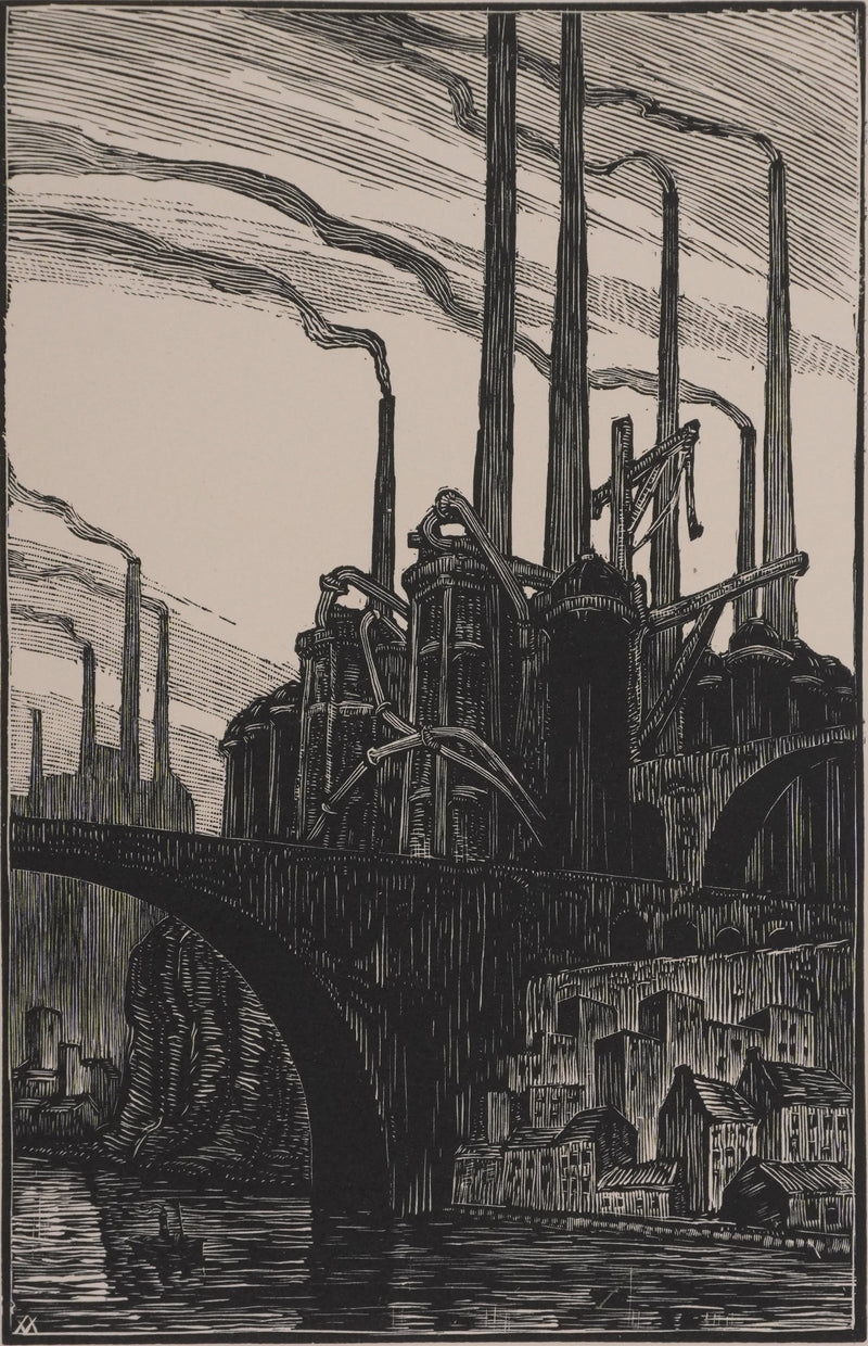 André VAHL : La fabrique, Gravure originale signée