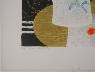 Yves GANNE : Nature morte aux poires, Lithographie originale signée