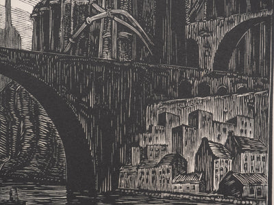 André VAHL : La fabrique, Gravure originale signée