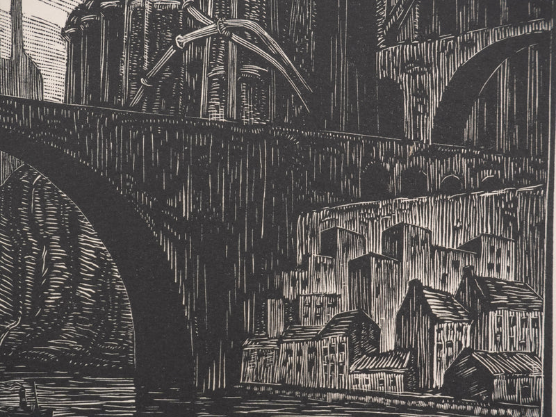 André VAHL : La fabrique, Gravure originale signée