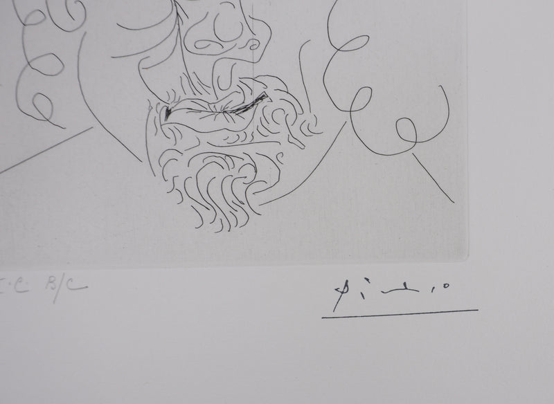 Pablo PICASSO : Les 156, Rembrandt au chapeau mou, Gravure originale signée