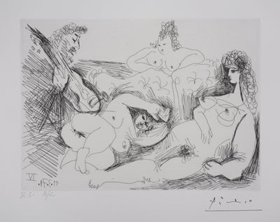 Pablo PICASSO : Les 156, Sérénade au bordel, Gravure originale signée