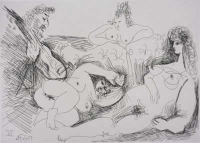 Pablo PICASSO : Les 156, Sérénade au bordel, Gravure originale signée