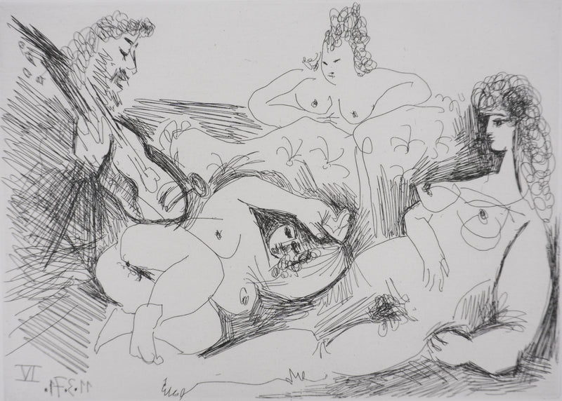 Pablo PICASSO : Les 156, Sérénade au bordel, Gravure originale signée