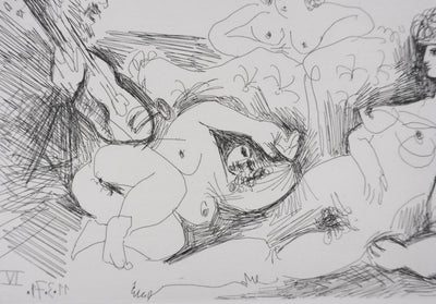 Pablo PICASSO : Les 156, Sérénade au bordel, Gravure originale signée