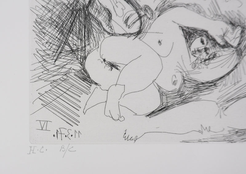 Pablo PICASSO : Les 156, Sérénade au bordel, Gravure originale signée