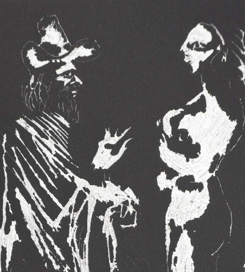 Pablo PICASSO : Les 156, Sur le seuil, Homme discutant avec une fille, Gravure originale signée