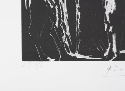 Pablo PICASSO : Les 156, Sur le seuil, Homme discutant avec une fille, Gravure originale signée