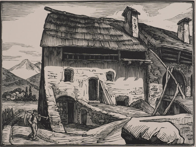 André VAHL : Retour de moisons, Gravure originale signée