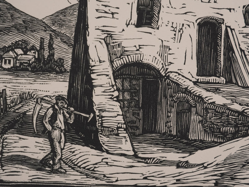 André VAHL : Retour de moisons, Gravure originale signée