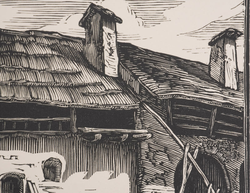 André VAHL : Retour de moisons, Gravure originale signée