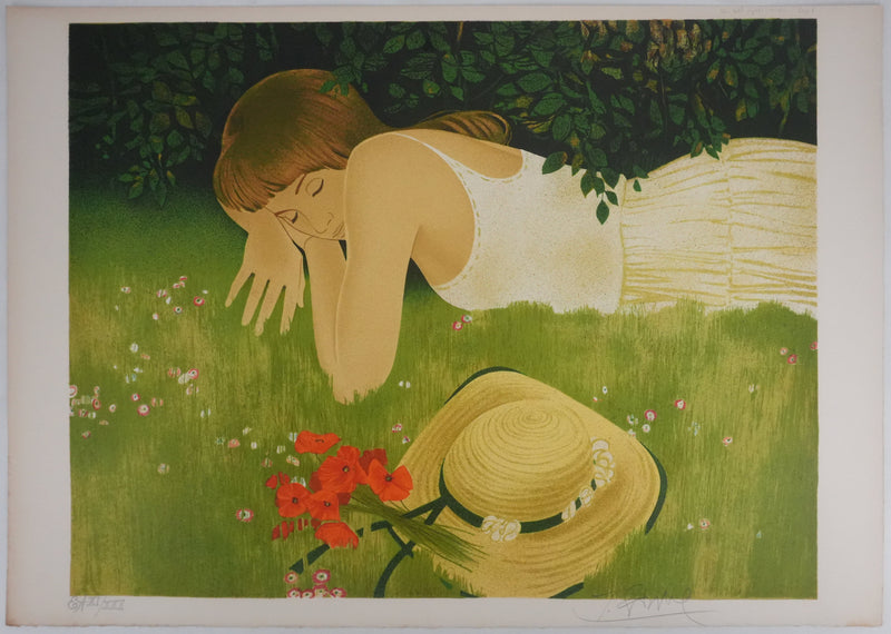 Yves GANNE : Un bel après-midi, Lithographie originale signée