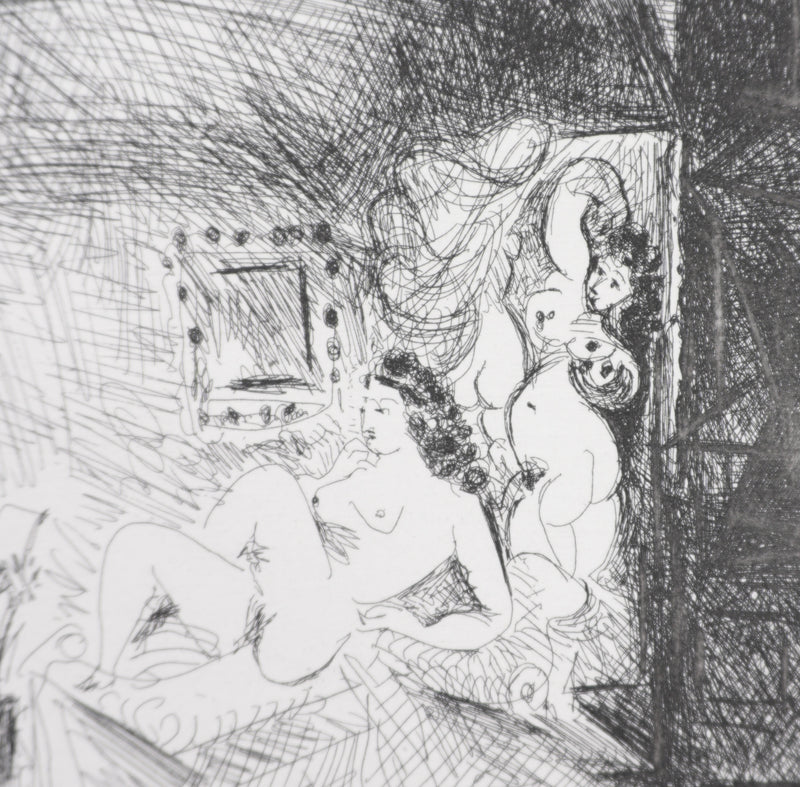 Pablo PICASSO : Les 156, Peintre, modèle et toile, Gravure originale signée