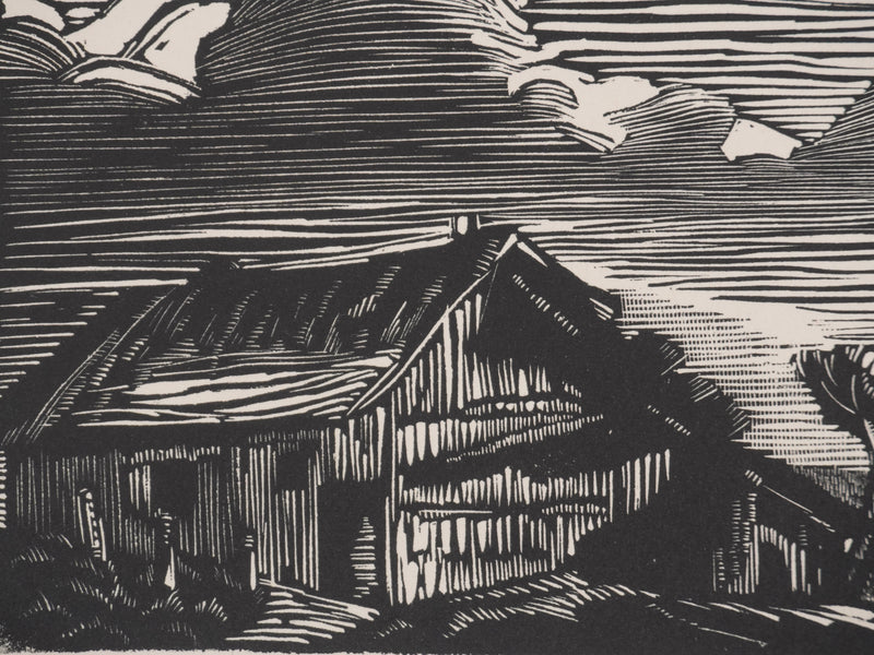 Suzanne von HOTTIER-VAHL : Le cabanon, Gravure originale signée