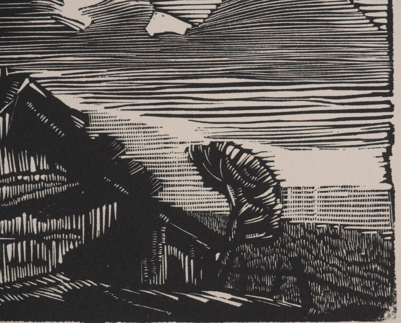 Suzanne von HOTTIER-VAHL : Le cabanon, Gravure originale signée