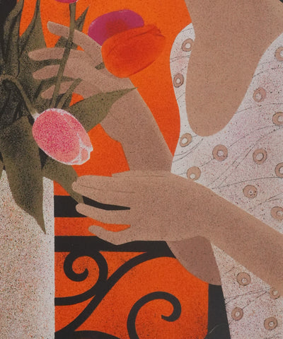 Yves GANNE : Le bouquet de tulipes, Lithographie originale signée