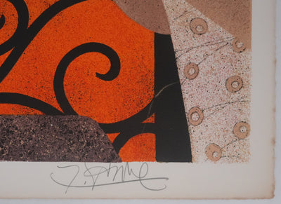 Yves GANNE : Le bouquet de tulipes, Lithographie originale signée