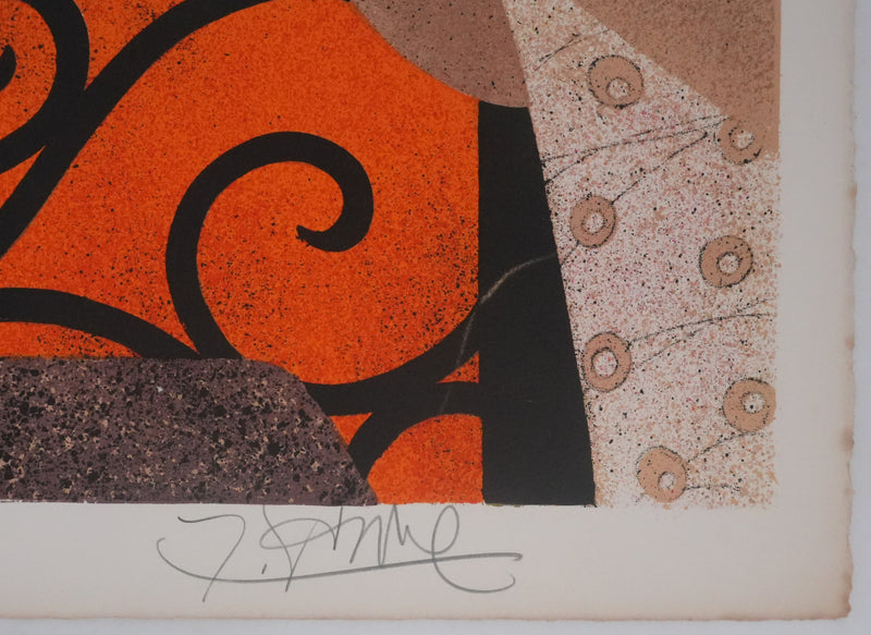 Yves GANNE : Le bouquet de tulipes, Lithographie originale signée