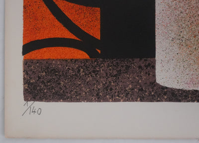 Yves GANNE : Le bouquet de tulipes, Lithographie originale signée