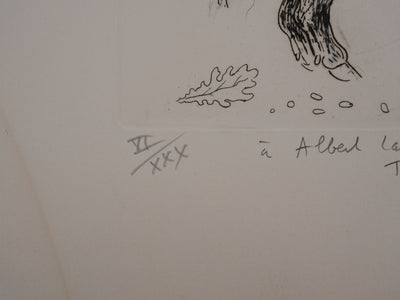 Jacques BIRR : Le sanglier, Gravure originale signée
