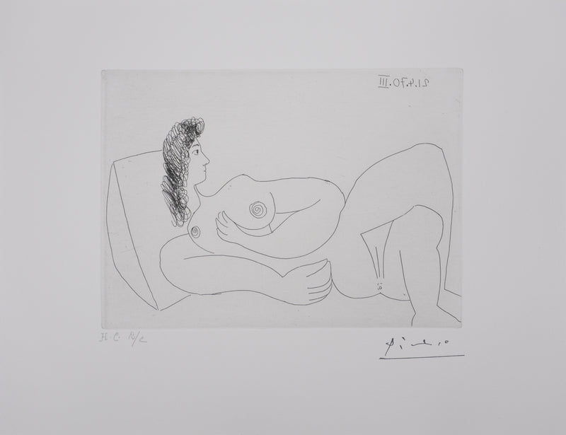 Pablo PICASSO : Les 156, Odalisque au coussin, Gravure originale signée