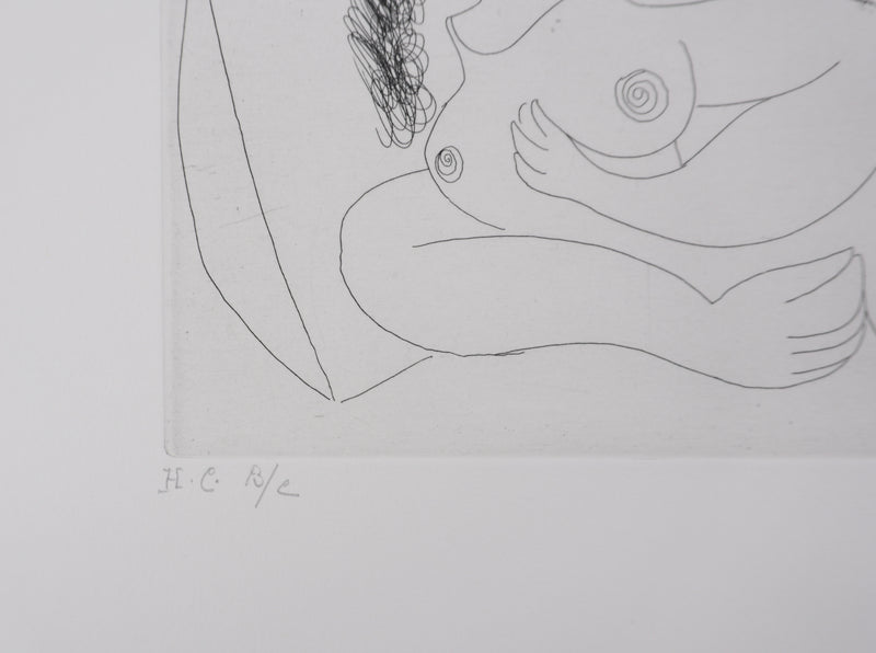 Pablo PICASSO : Les 156, Odalisque au coussin, Gravure originale signée
