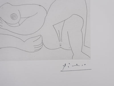 Pablo PICASSO : Les 156, Odalisque au coussin, Gravure originale signée