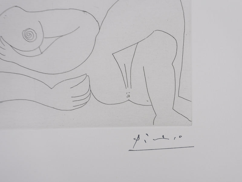 Pablo PICASSO : Les 156, Odalisque au coussin, Gravure originale signée