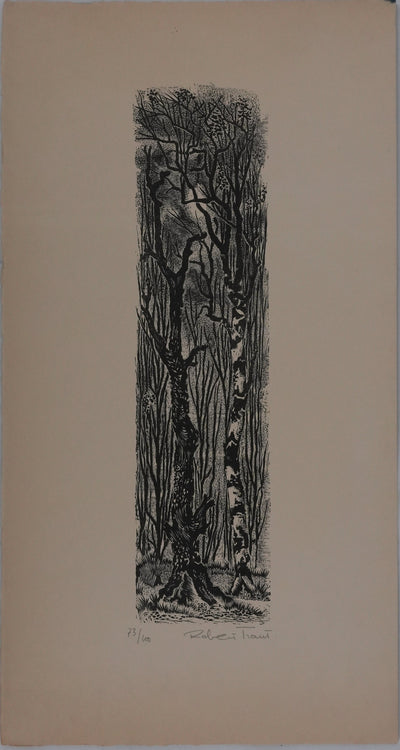 Robert TRAUT : La forêt, Gravure originale signée