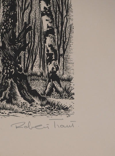 Robert TRAUT : La forêt, Gravure originale signée
