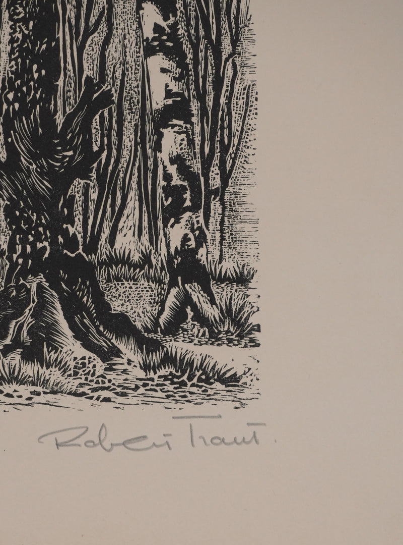 Robert TRAUT : La forêt, Gravure originale signée