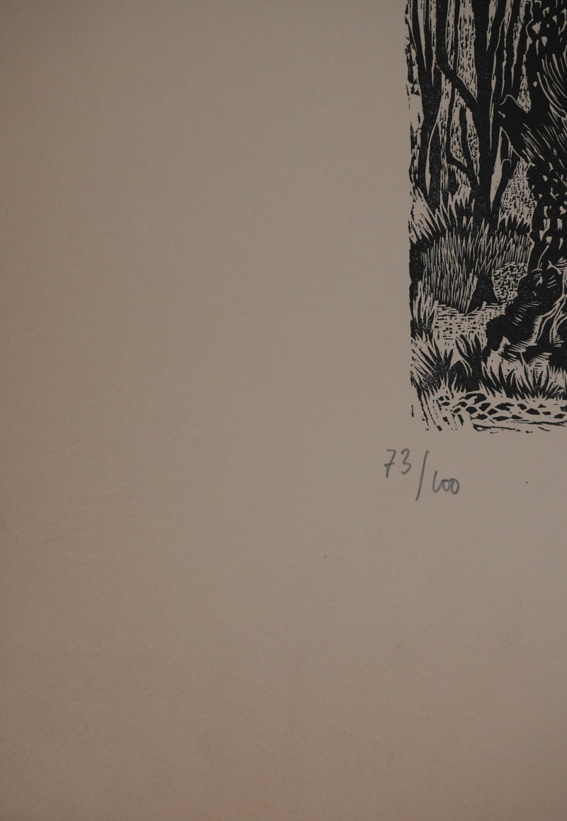 Robert TRAUT : La forêt, Gravure originale signée