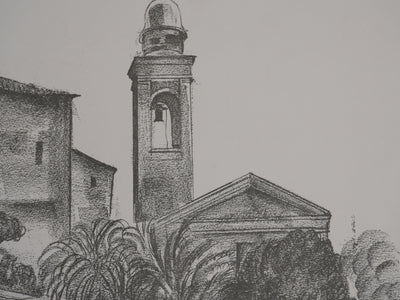 Jean-Gabriel DARAGNES : Palais italien, Lithographie originale signée