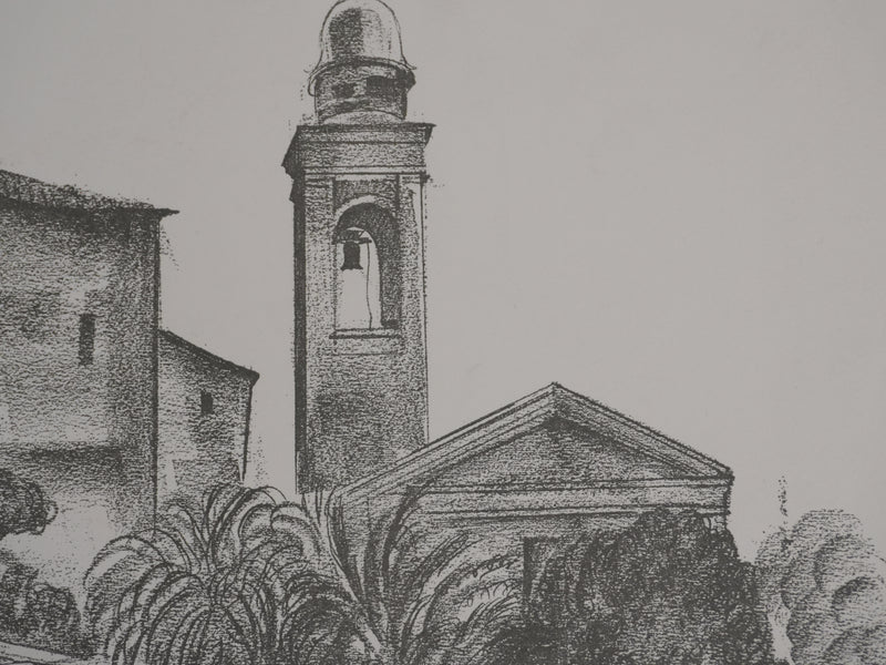 Jean-Gabriel DARAGNES : Palais italien, Lithographie originale signée