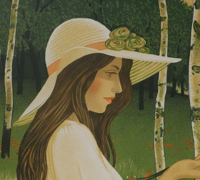 Yves GANNE : Le coquelicot dans les mains, Lithographie originale signée