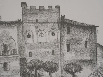 Jean-Gabriel DARAGNES : Palais italien, Lithographie originale signée