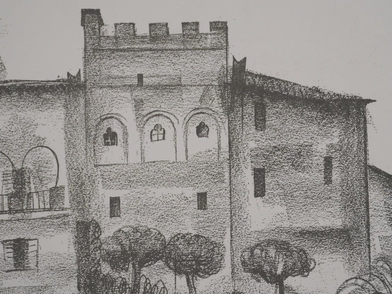 Jean-Gabriel DARAGNES : Palais italien, Lithographie originale signée