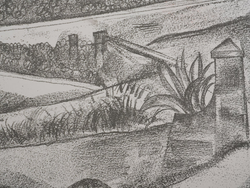 Jean-Gabriel DARAGNES : Palais italien, Lithographie originale signée