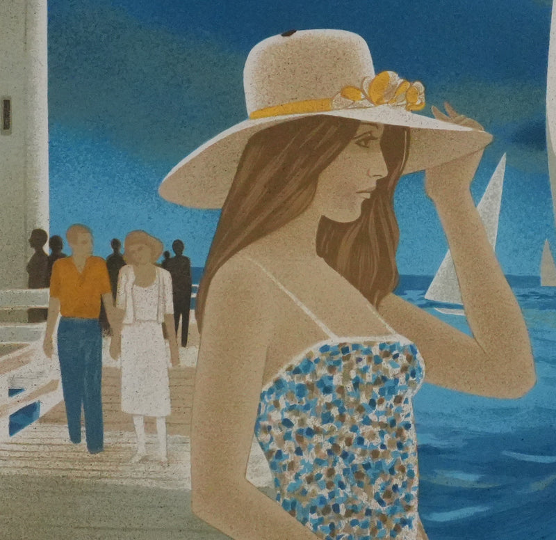 Yves GANNE : La jetée à Deauville, Lithographie originale signée