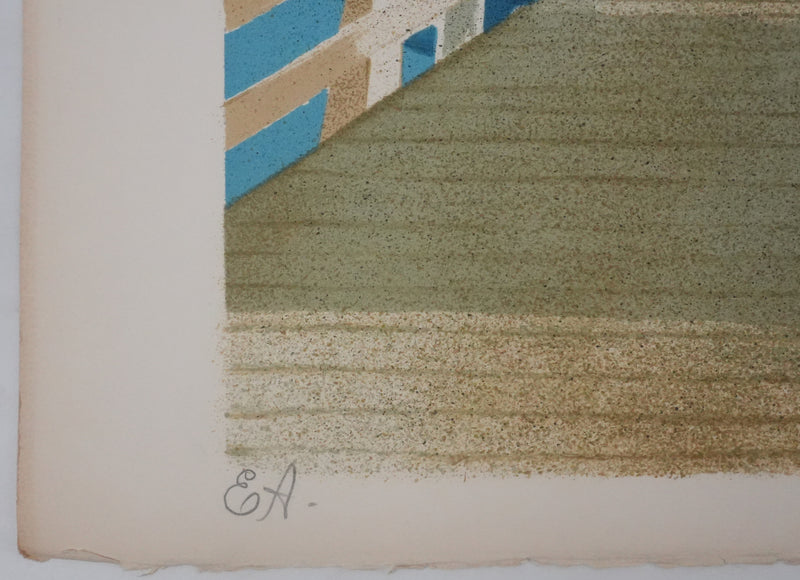 Yves GANNE : La jetée à Deauville, Lithographie originale signée