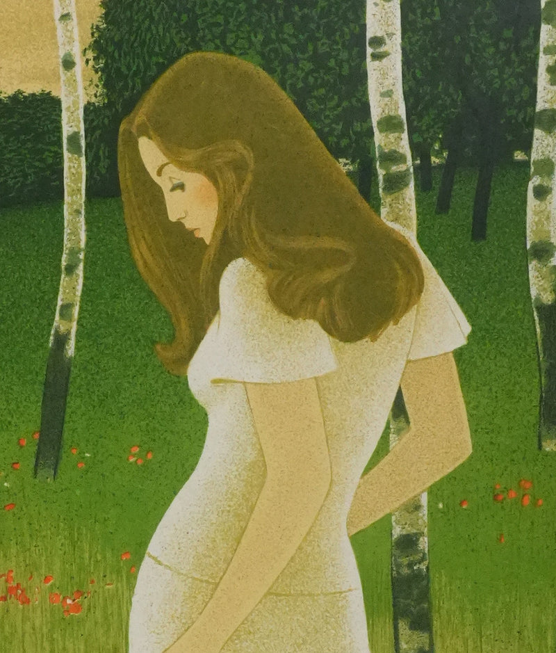 Yves GANNE : Femme au chapeau II, Lithographie originale signée